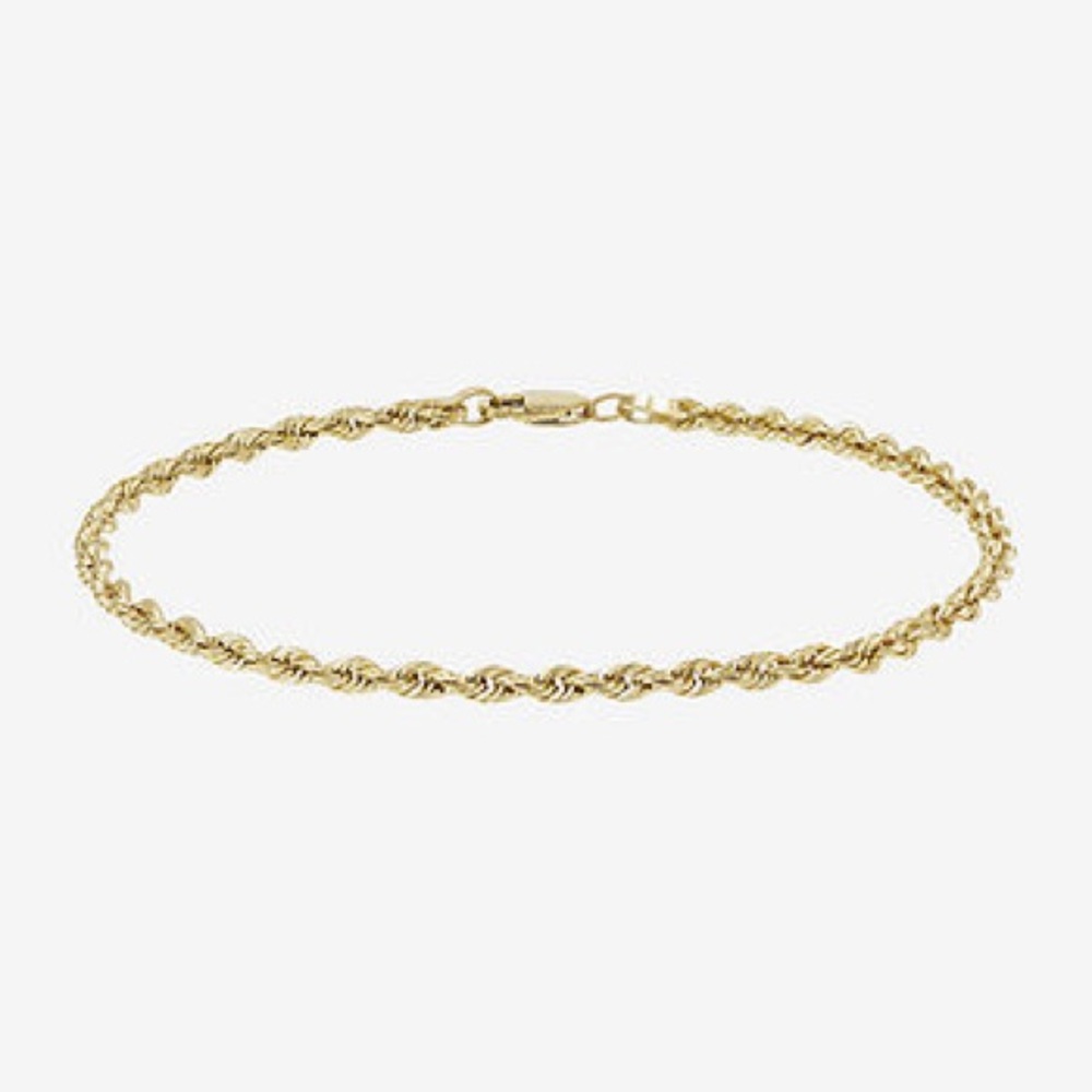14K Yellow Gold 2.5mm Rope Chain Bracelet
